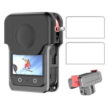 Imagem de debous OSMO 360 capa de alumínio de liberação rápida com moldura de metal com protetor de tela de tampa de lente de silicone para DJI OSMO 360 kit de acessórios de câmera adaptador de grampo de