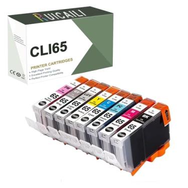 Imagem de RUICAILI Cartucho de tinta CLI-65 CLI65 compatível com impressora PIXMA PRO-200, 8 cores com versão chip