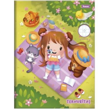 Imagem de Kit de Cadernos Quadriculados, Foroni, Universitário, Ternuritas, Aritmética, Costurado, Pacote com 10