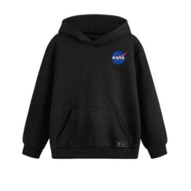 Imagem de Blusão Moletom Canguru Nasa Infantil Personalizado com Capuz e Bolso-Unissex