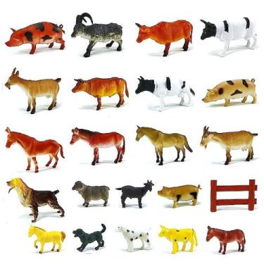 Imagem de Animais da Fazenda com Tapete Cercado e 21 Bichos Premium - Toy King