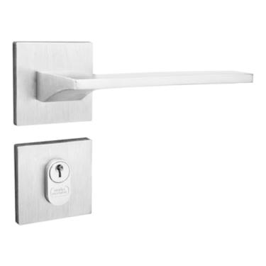 Imagem de Fechadura Safira Externa Roseta Quadrada Escovada 55mm União Mundial