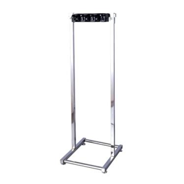 Imagem de TRGCJGH Organizador de ferramentas de limpeza de aço inoxidável, suporte de esfregão de vassoura, rack de ferramentas de limpeza (3 compartimentos e 1 gancho)