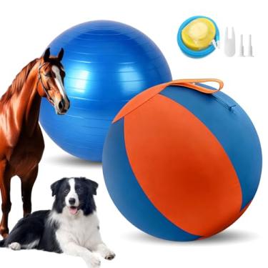 Imagem de Velupet Zoom Bola de pastoreio de 45 cm para cães, bola alegre azul e laranja para cães, para pastor australiano, para Border Collies alemães, durável e impermeável para brincar ao ar livre