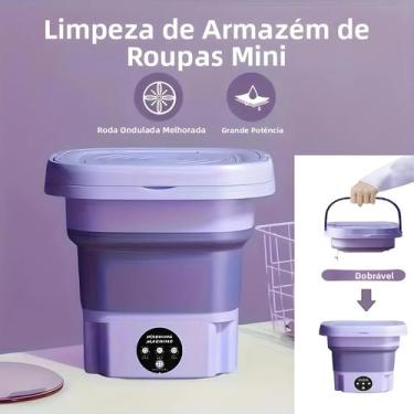 Imagem de Máquina De Lavar Mini Portátil Dobrável De 8L Para Meias, Roupas Íntim