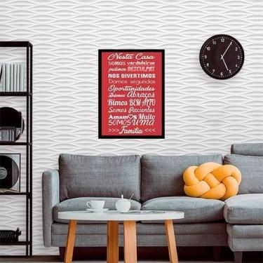 Imagem de Quadro Nesta Casa Somos Verdadeiros 24X18 Com Vidro - Preta - Quadros 