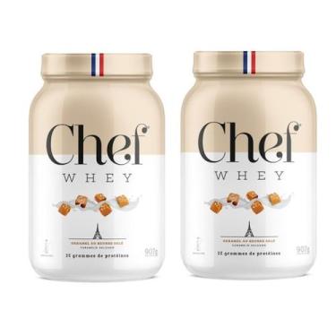 Imagem de Combo 2 Whey Zero Lactose 907g Caramelo Salgado - Chef Whey