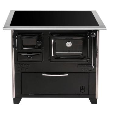 Imagem de Fogão a Lenha Hidro Prime Vitro N2 Preto Lado Direito VITREO LD