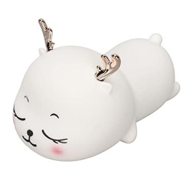 Imagem de SUNGOOYUE Luz Noturna de Rena LED, Controle de Toque Recarregável, Bateria de 1200mAh, Silicone ABS, 6x4,4x3,5 pol., Temporizador Automático, Decoração Portátil de Quarto Infantil