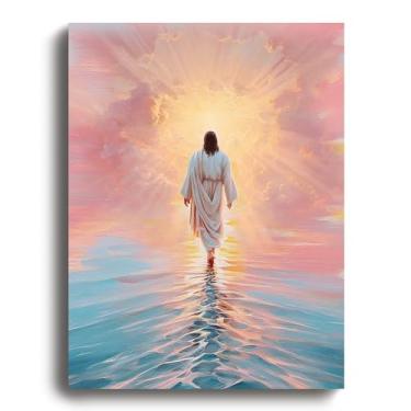 Imagem de Deveosa Pôster de tela Jesus andando na água, imagens religiosas, arte de parede, arte cristã, decoração de quarto para casa