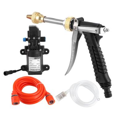 Imagem de SUNGOOYUE 130psi Lavadora de Alta Pressão Bombas água Kit Mangueira, 12v Portátil Aço Inoxidável Ferramenta Limpeza do Carro para Auto Casa Jardim Pulverização