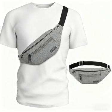 Imagem de Pochete transversal grande com 4 bolsos com zíper, presentes para desfrutar de festivais de esportes, treino, viagem, corrida, casual, com as mãos livres, bolsa de cintura para celular para carregar