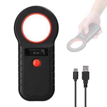 Imagem de Leitor Scanner de Microchip para Pets Portátil sem Fio Recarregável com Display OLED Armazenamento 128 Dados Suporta EMI