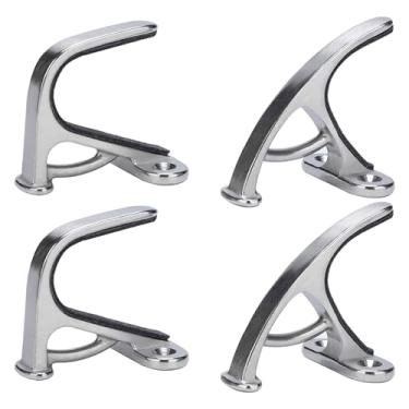 Imagem de KIMIWISE Suporte de parede com suporte de parede de feltro horizontal de metal resistente para segurança de armazenamento de rifles e espingardas, 2 pares (prata)