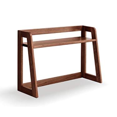 Imagem de LMJYU Organizador de arquivos, organizador de mesa simples para escritório e casa, estante de madeira arrumada, estante de mesa para livro, organizador de arquivos de mesa de escritório doméstico