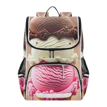 Imagem de STAYTOP Mochila de sorvete grande com abertura para meninos e meninas, mochila escolar à prova d'água, para laptop de 35 cm, para acampamento ao ar livre, viagem, mochila