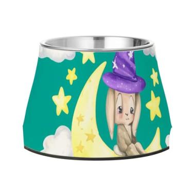 Imagem de Burbuja Tigela de ração para animais de estimação de aço inoxidável para comida e água, antiderrapante para cães médios e gatos, 590 ml