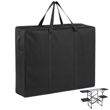 Imagem de Fentiff Bolsa dobrável para armazenamento de mesa GCI Outdoor – Bolsa de transporte impermeável 600D para mesas dobráveis de piquenique/acampamento com zíper durável, capa de transporte de mesa