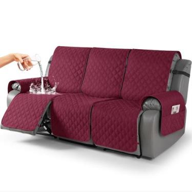 Imagem de Capa de mobília Capa de sofá reclinável impermeável TAOCOCO Wine 3 lug