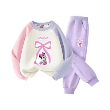 Imagem de Conjunto De Duas Peças De Algodão Com Estampa Da Minnie Da Disney Para