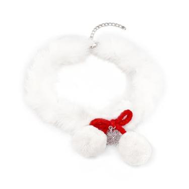 Imagem de NewZenro Colar com pingente de floco de neve com pingente de floco de neve branco fofo para mulheres, fofo, engraçado, com pingente de pompom, para festa de Natal, férias, sua melhor amiga, ajustável