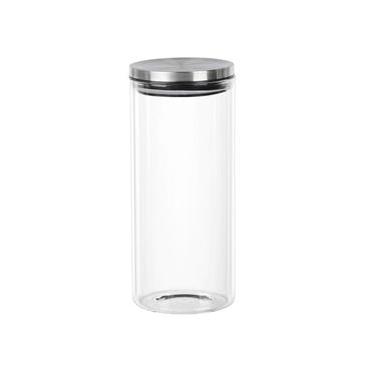 Imagem de Pote de  Vidro com Tampa em Inox Redondo 14L 22X10Cm