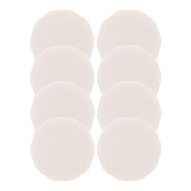 Imagem de Jogo 8 Prato De Sobremesa Porcelana New Bone Butterfly Branco Off White Lyor 19cm