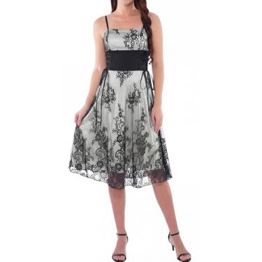 Imagem de FEOYA Vestido gótico Steampunk para mulheres, alças finas, bandagem, vintage, floral, renda, Lolita, fantasias de Halloween, Branco, Small