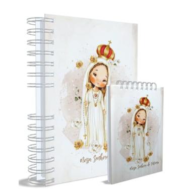 Imagem de Agenda Católica 2026 + Bloco de Anotações, Nossa Senhora das Graçase Fátima, Azul, Capa 2