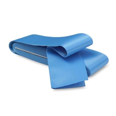 Imagem de Cobertor de cetim azul médio, 5,8 cm x 11,5 m, fita de encadernação com dobra única, costura no cetim, acabamento liso, acabamento duplo, acabamento durável, ideal para colcha de bordas, artesanato