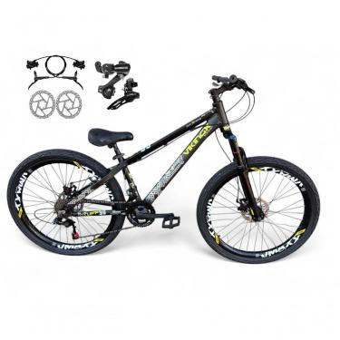 Imagem de Bicicleta Aro 26 Vikingx Tuff Câmbios Shimano Freio Hidráulico 21v Freeride Aro Vmaxx Flame preto X30