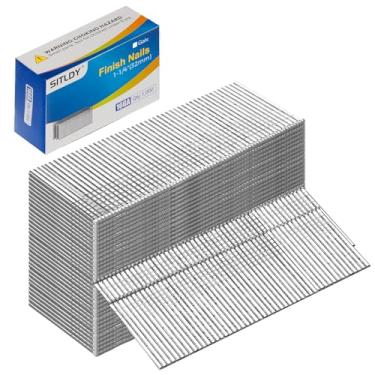 Imagem de SITLDY Pregos de acabamento reto calibre 16, pacote com 1000 galvanizados, 1 1 1/10.2 cm, para pregador pneumático, elétrico com acabamento reto 16GA