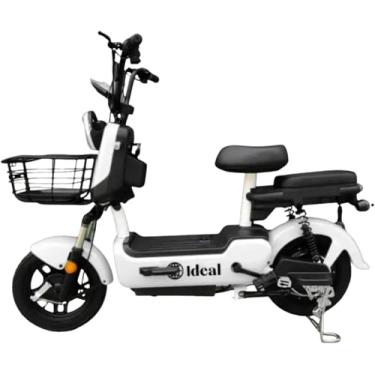 Imagem de Bicicleta Elétrica 600W Motor 36V/48V Scooter Urbana Aro 14 Banco Duplo Encosto Painel Digital Velocidade 32km/h Mobilidade Urbana Sustentável