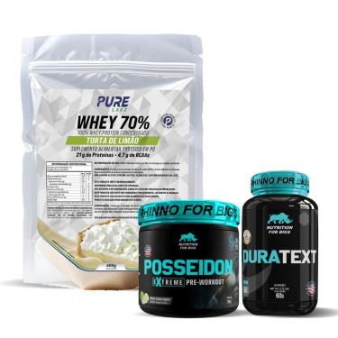 Imagem de Kit Pré Treino Posseidon + Duratext + Whey Concentrado  Pure-Unissex