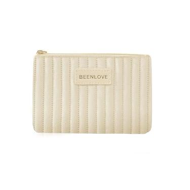 Imagem de Mini bolsa de veludo cotelê para cosméticos/higiene pessoal/maquiagem com zíper/batom de armazenamento/porta-moedas/bala/portátil, Bege, 6.3in, Bolsa cosmética