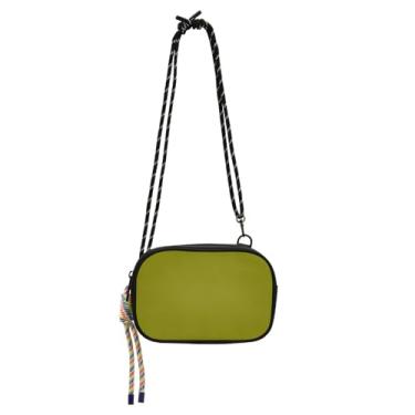 Imagem de ODAWA Bolsa transversal masculina de alça longa Pansy com bolso com zíper e alça ajustável bolsa de viagem para mulheres, Oliva, One Size