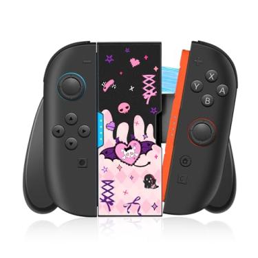 Imagem de Gurgitat Joy-Con Grip for Nintendo Switch 2 - Joy-Con 2 Ergonomic Controller Handheld Comfort Grip Cute Cartoon Anime Design for Women Men Boys Girls Teens, Heart Skull