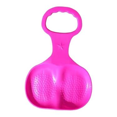 Imagem de predolo Trenó de inverno para neve, grama, praia, com alça, tobogã, deslizador para crianças, Natal, quintal, gramado, Rosa Vermelha