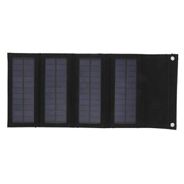 Imagem de Alomejor Carregador Solar, Bolsa Dobrável para Painel Solar de 40 W, Carregador USB Monocristalino Com Design de 4 Dobras para Acampamento Ao Ar Livre, Caminhadas, Fonte de Alimentação (Preta)