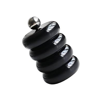 Imagem de GLOGLOW Caixa de Armazenamento Artesanal, Recipiente de Cotonete de Resina Com Tampa, Armazenamento à Prova de Poeira para Banheiro e Vaidade, Estilo Nórdico, Suporte Qtip, Nan (Quatro camadas pretas)