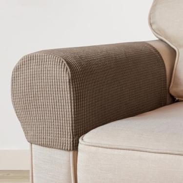 Imagem de Capas de cadeira para apoio de braço, conjunto de 2 capas de poltrona elásticas para braços, capas de braço de sofá de poliéster elastano antiderrapantes capas de apoio de braço para cadeiras