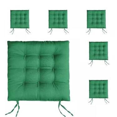 Imagem de Kit com 4 Almofadas Assento Futon Quadrado 40x40cm - Confortáveis, Ideais para Sala, Quarto e Piqueniques (Verde-bandeira)