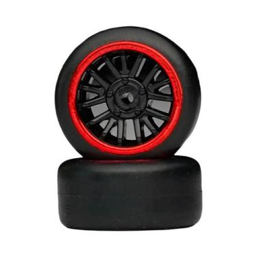 Imagem de Rodas Pretas E Vermelhas Em Escala 1:64 Modelo De Carro Diecast Com Pn