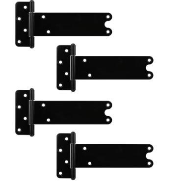 Imagem de Pubotlu Dobradiças de porta em T, dobradiça em T resistente, dobradiças T-Gate, dobradiças de alça de portão, ferragens forjadas pretas para cercas de madeira, porta de celeiro, portas de galpão (20