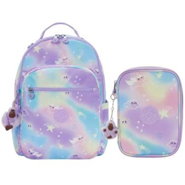 Imagem de Kit Escolar Mochila Kipling Seoul + Estojo 100 pens Cosmo Gradient