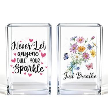 Imagem de Vgrti Girl Power – Porta-canetas acrílicas cosméticas para lápis, Hope - Suporte organizador de pincéis de maquiagem inspirador, presentes de fé para mulheres, presentes de incentivo cristão para