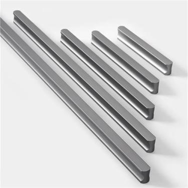 Imagem de Puxador longo ouro rosa para porta de armário de móveis liga de alumínio puxador de gaveta puxadores de armário de cozinha puxadores de guarda-roupa 1 peça (cinza 256 mm)