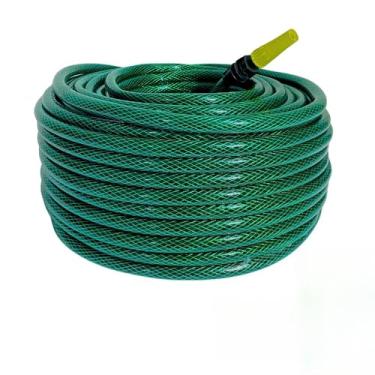 Imagem de Mangueira de Jardim Trançada Reforçada Verde | PVC com Esguicho Regulável | 10m a 50m(20 Metros)