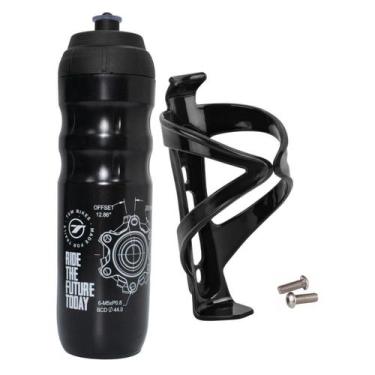 Imagem de Caramanhola garrafa água bike TSW 550 ml Mod. 02 c/ suporte, Preto, Ún