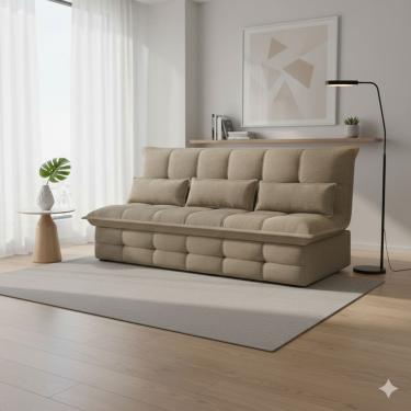 Imagem de Sofá-Cama 2 Lugares Luizzi Monalisa Revestido em Tecido Boucle Encosto Reclinável - 205cm de Largura